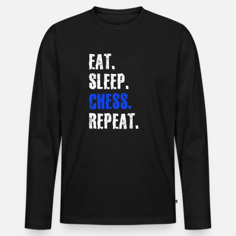 schach - Männer Premium Bio Langarmshirt - Schwarz