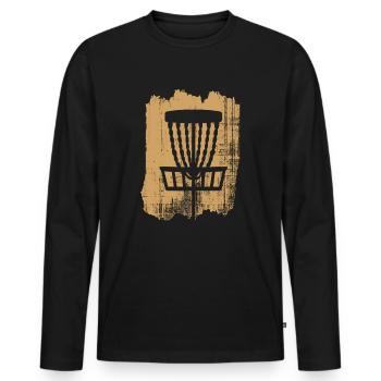 disc Golf - T-shirt manches longues Premium bio Homme - noir - Devant - Nico (187cm)