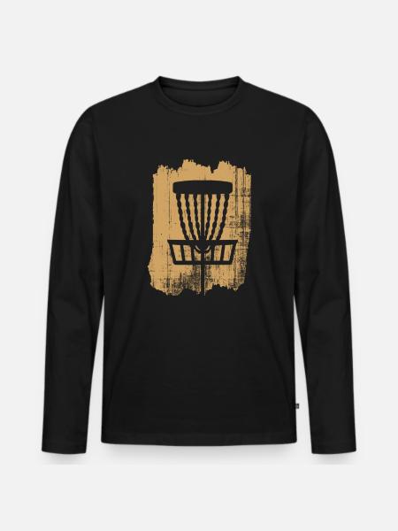 Discgolf - Männer Premium Bio Langarmshirt - Schwarz