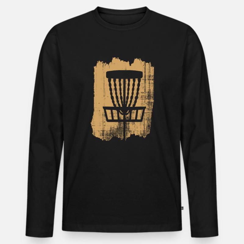 Discgolf - Männer Premium Bio Langarmshirt - Schwarz