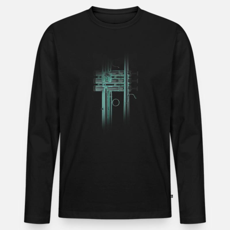 trompete - Männer Premium Bio Langarmshirt - Schwarz