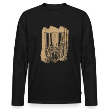 Whiskey - Männer Premium Bio Langarmshirt - Schwarz - Vorne - Nico (187cm)