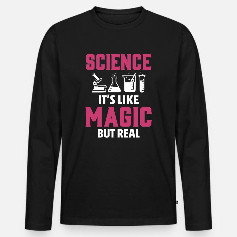 Wissenschaft - Männer Premium Bio Langarmshirt - Schwarz
