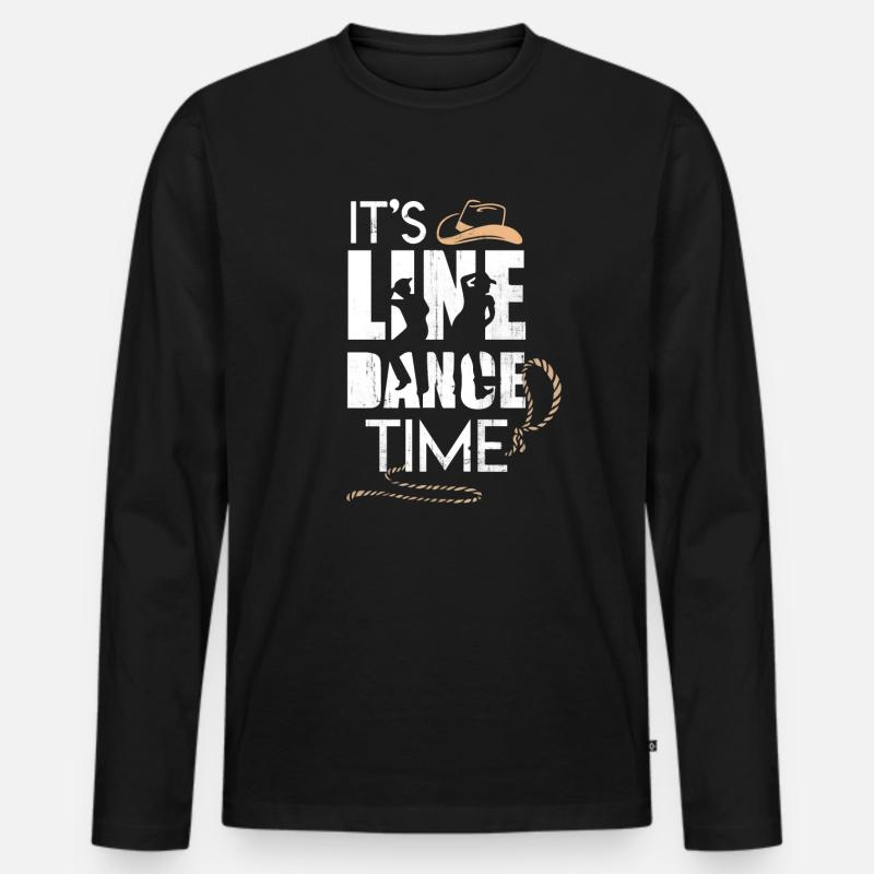 linientanzen - Männer Premium Bio Langarmshirt - Schwarz