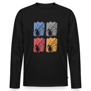Bagpipes - Men's Premium Organic Long Sleeve Shirt - black - Front - Nico (187cm)