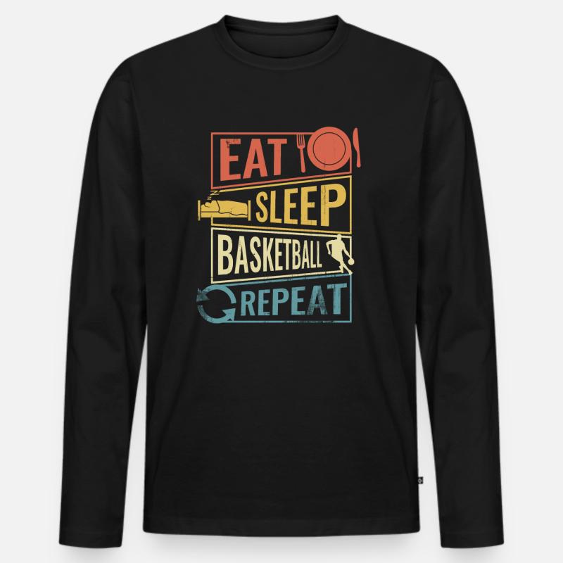 basketball - Männer Premium Bio Langarmshirt - Schwarz