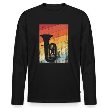 Tuba instrument - Men's Premium Organic Long Sleeve Shirt - black - Front - Nico (187cm)