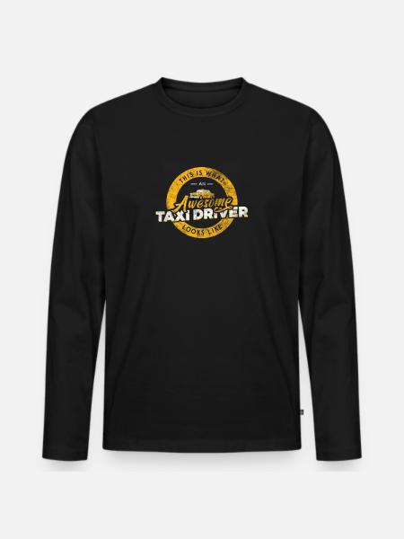 taxi driver - Men's Premium Organic Long Sleeve Shirt - black