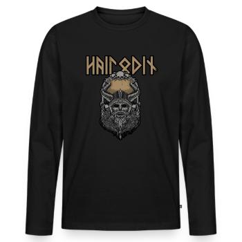Odin Vikings - Men's Premium Organic Long Sleeve Shirt - black - Front - Nico (187cm)