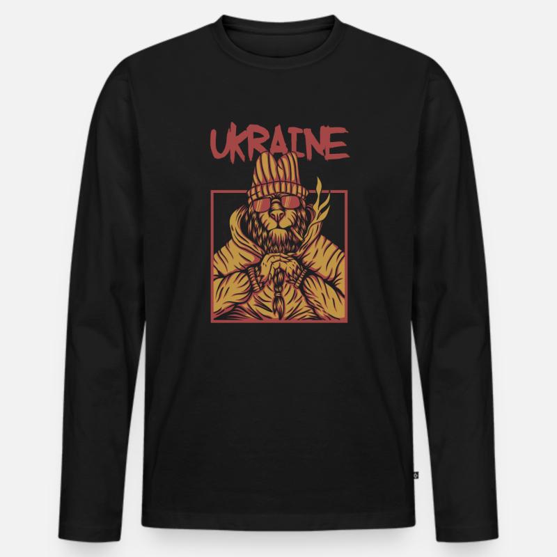 ukraine - Männer Premium Bio Langarmshirt - Schwarz