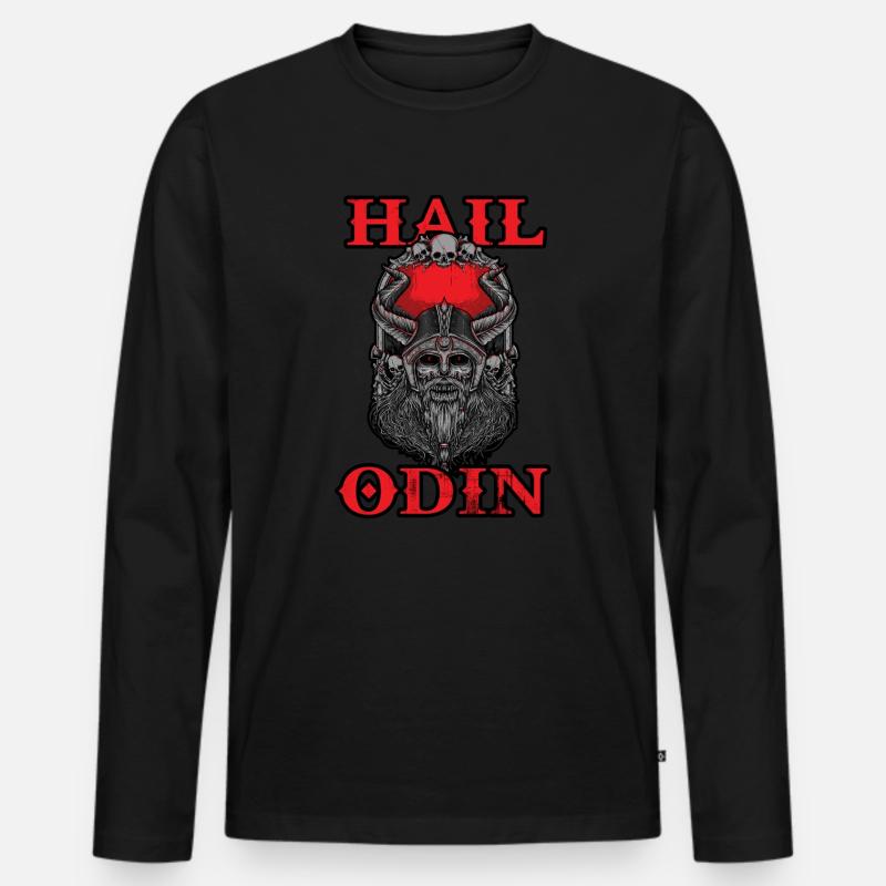vikinger odin - Männer Premium Bio Langarmshirt - Schwarz