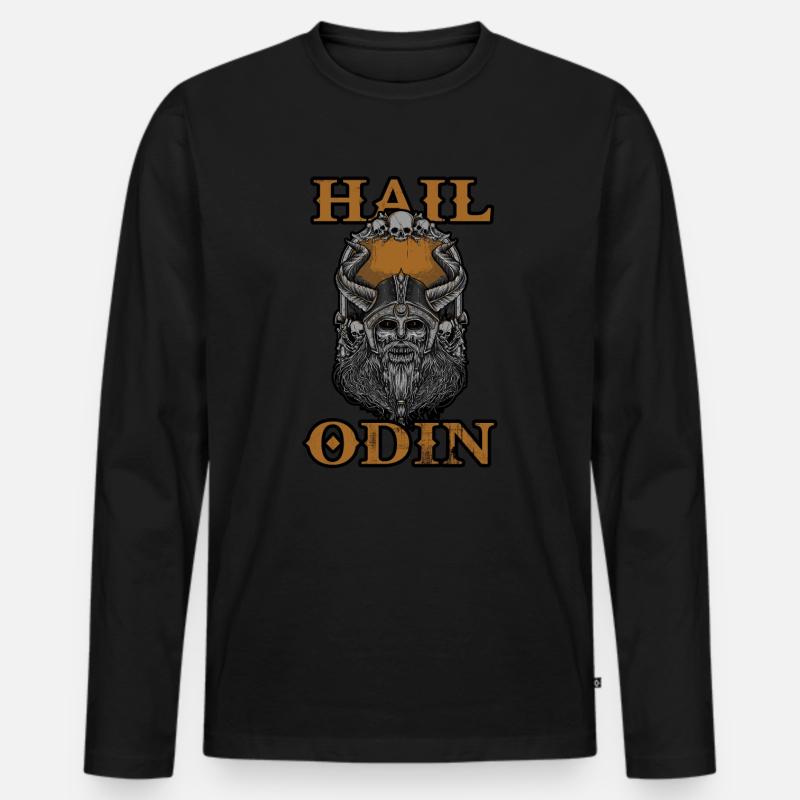 Hagel Odin Wikinger - Männer Premium Bio Langarmshirt - Schwarz
