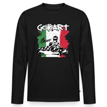 karting italia - T-shirt manches longues Premium bio Homme - noir - Devant - Nico (187cm)