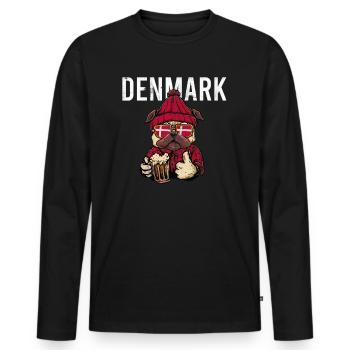 Denmark - Men's Premium Organic Long Sleeve Shirt - black - Front - Nico (187cm)
