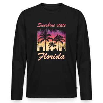 Floride - T-shirt manches longues Premium bio Homme - noir - Devant - Nico (187cm)