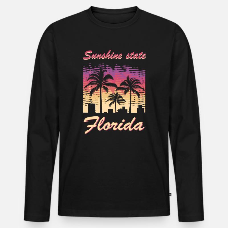 florida - Männer Premium Bio Langarmshirt - Schwarz