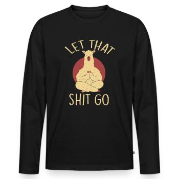 namaste - Men's Premium Organic Long Sleeve Shirt - black - Front - Nico (187cm)