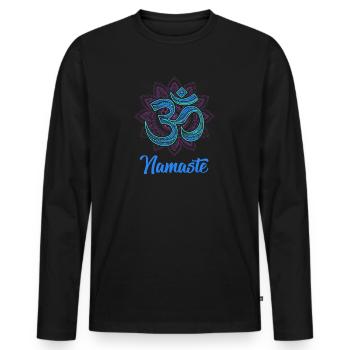 namaste - Men's Premium Organic Long Sleeve Shirt - black - Front - Nico (187cm)