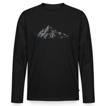 Berge - Männer Premium Bio Langarmshirt - Schwarz - Vorne - Nico (187cm)