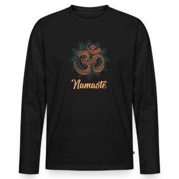namaste - Men's Premium Organic Long Sleeve Shirt - black - Front - Nico (187cm)
