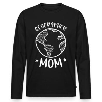 Geographer Mama GeographGeograph Geographer - Men's Premium Organic Long Sleeve Shirt - black - Front - Nico (187cm)