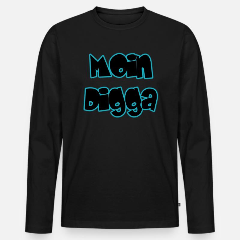Moin Digga - Männer Premium Bio Langarmshirt - Schwarz