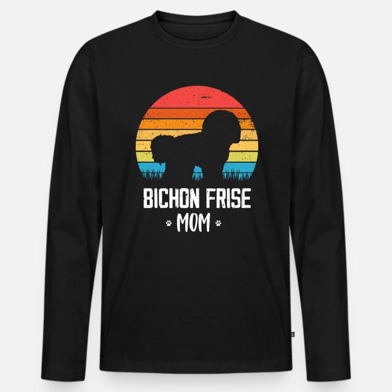 Bichon Frise - Männer Premium Bio Langarmshirt - Schwarz