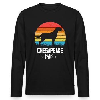 Retriever de la baie de Chesapeake - T-shirt manches longues Premium bio Homme - noir - Devant - Nico (187cm)