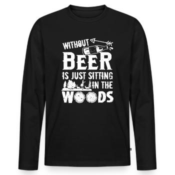 Camping Without Beer - Men's Premium Organic Long Sleeve Shirt - black - Front - Nico (187cm)