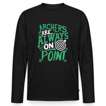Archers Are Always On Point - Men's Premium Organic Long Sleeve Shirt - black - Front - Nico (187cm)
