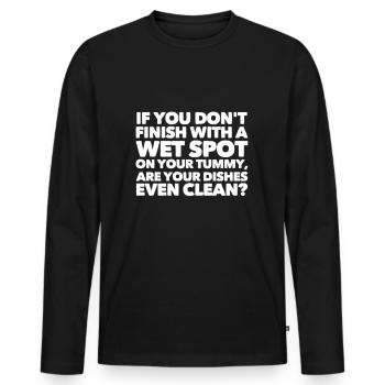 Si vous n'avez pas de zone humide sur le ventre .. - T-shirt manches longues Premium bio Homme - noir - Devant - Nico (187cm)