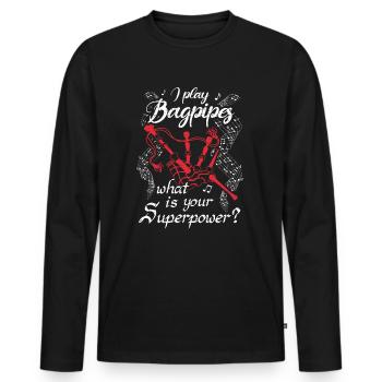 Cornemuse Cornemuse Cornemuse - T-shirt manches longues Premium bio Homme - noir - Devant - Nico (187cm)