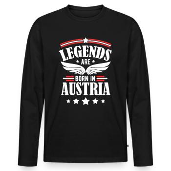 Austria - Men's Premium Organic Long Sleeve Shirt - black - Front - Nico (187cm)