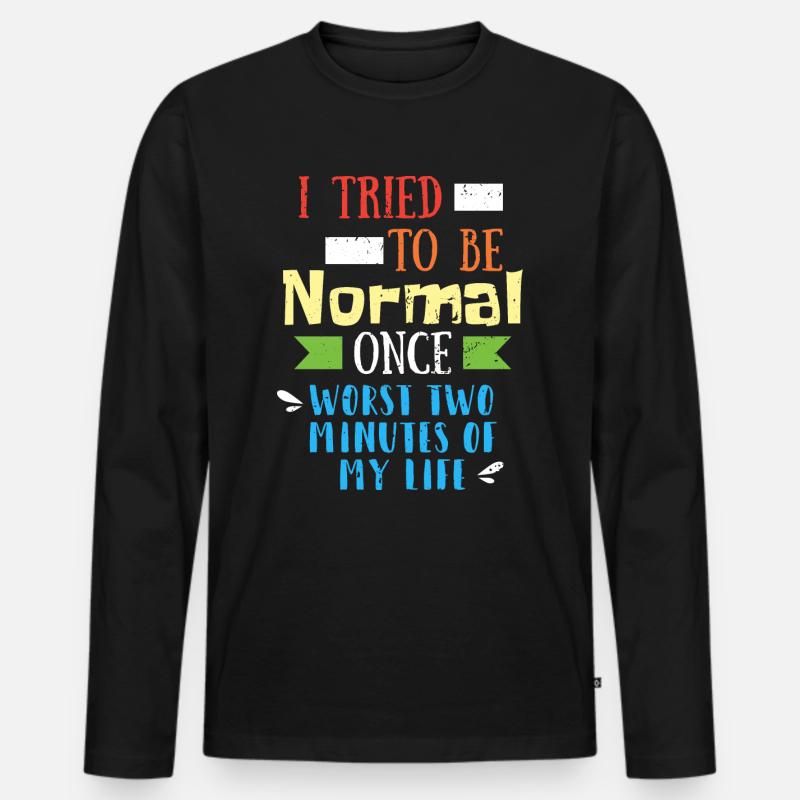 Witziges Zitat - Männer Premium Bio Langarmshirt - Schwarz