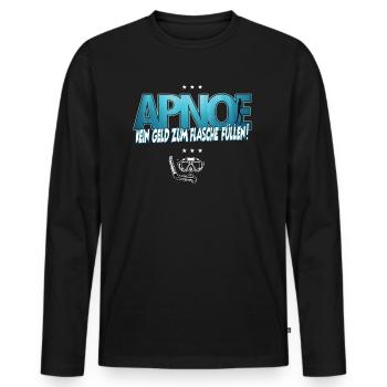 Apnoe Freediving Kein Geld zum Flaschen füllen - Männer Premium Bio Langarmshirt - Schwarz - Vorne - Nico (187cm)