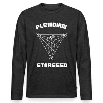 Pleiadian Starseed Gift Idea - Men's Premium Organic Long Sleeve Shirt - heather anthracite - Front - Nico (187cm)
