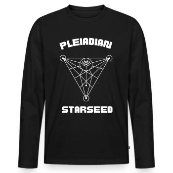 Pleiadian Starseed Geschenkidee - Männer Premium Bio Langarmshirt - Schwarz - Vorne - Nico (187cm)