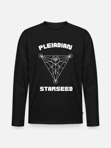 Pleiadian Starseed Geschenkidee - Männer Premium Bio Langarmshirt - Schwarz