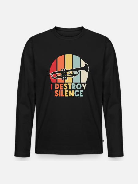 I destroy silence - Men's Premium Organic Long Sleeve Shirt - black