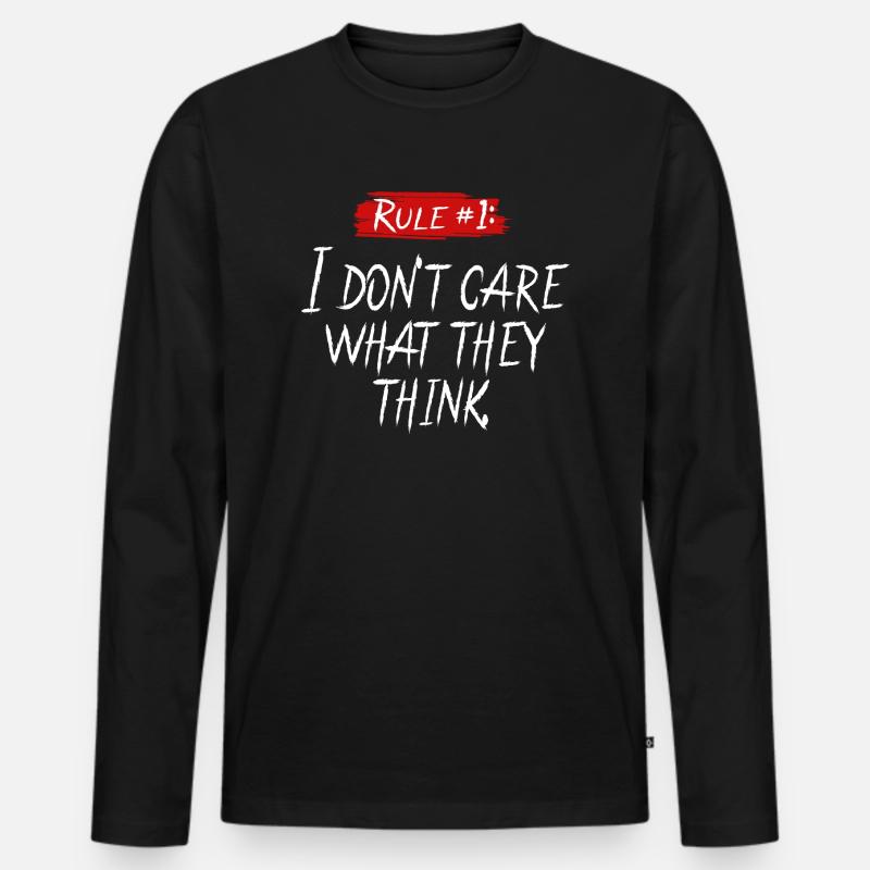 I Don't Care What They Think - Männer Premium Bio Langarmshirt - Schwarz
