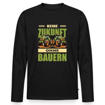 Keine Zukunft Ohne Bauern Demo Protest Bauerndemo - Männer Premium Bio Langarmshirt - Schwarz - Vorne - Nico (187cm)