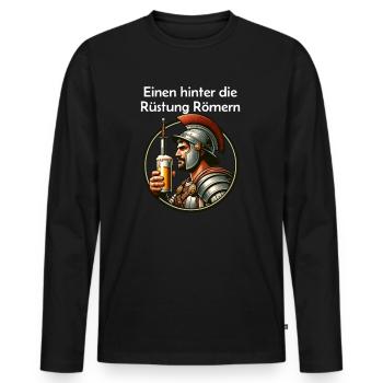 Bière - Toast aux Romains de One Behind the Armor - T-shirt manches longues Premium bio Homme - noir - Devant - Nico (187cm)