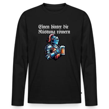 Bière - One Behind The Armor Romans Toast - T-shirt manches longues Premium bio Homme - noir - Devant - Nico (187cm)