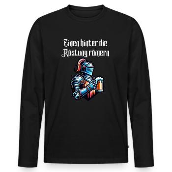 Bière - One Behind The Armor Romans Toast - T-shirt manches longues Premium bio Homme - noir - Devant - Nico (187cm)