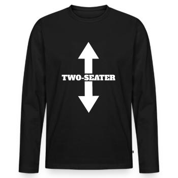 Position 69- Two-seater, take a ! Malle Party - Men's Premium Organic Long Sleeve Shirt - black - Front - Nico (187cm)