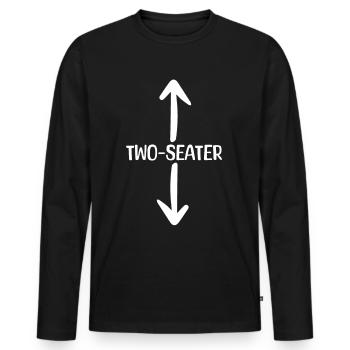 Position 69- Two-seater Malle Party Holiday - Men's Premium Organic Long Sleeve Shirt - black - Front - Nico (187cm)