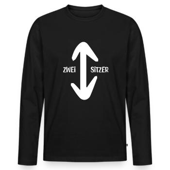 Position 69- Two-seater Malle Party Holiday - Men's Premium Organic Long Sleeve Shirt - black - Front - Nico (187cm)
