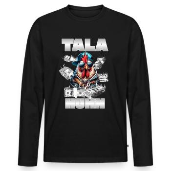 Jugendsprache Talahun Talahon TikTok Trend - Männer Premium Bio Langarmshirt - Schwarz - Vorne - Nico (187cm)