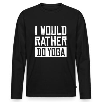Je préférerais faire du yoga fitness - T-shirt manches longues Premium bio Homme - noir - Devant - Nico (187cm)