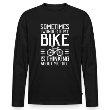 Funny quotes bicycle gift idea - Men's Premium Organic Long Sleeve Shirt - black - Front - Nico (187cm)